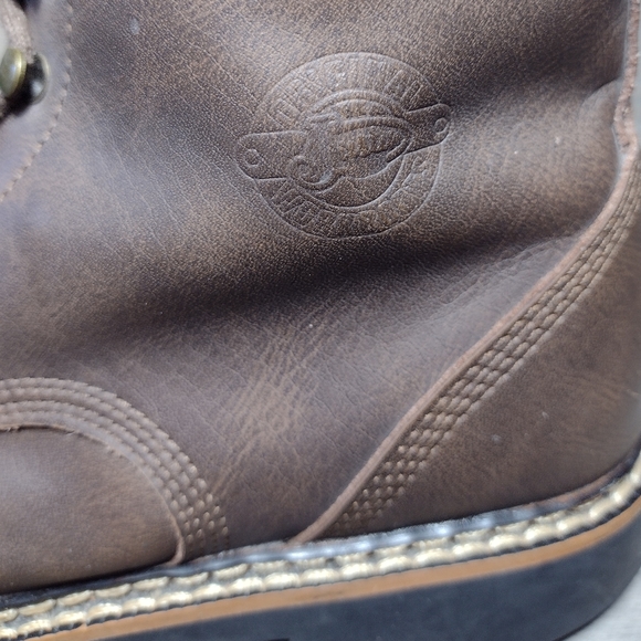 Justin Boots Rugged Bay Guacho Cow Kids Boots Size 4 Brown - Picture 9 of 9